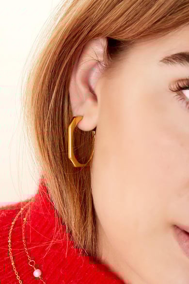 Earrings geometric Gold Color Stainless Steel h5 Picture3
